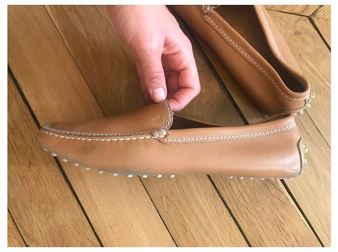 Mocassini Tod's Gommino in pelle beige - vista 3