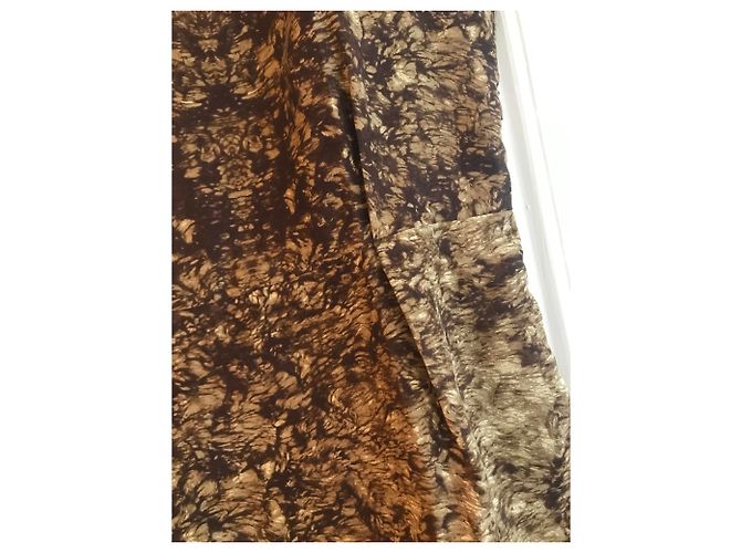 Vestido de seda American Retro Bronze Bronce - vista 2