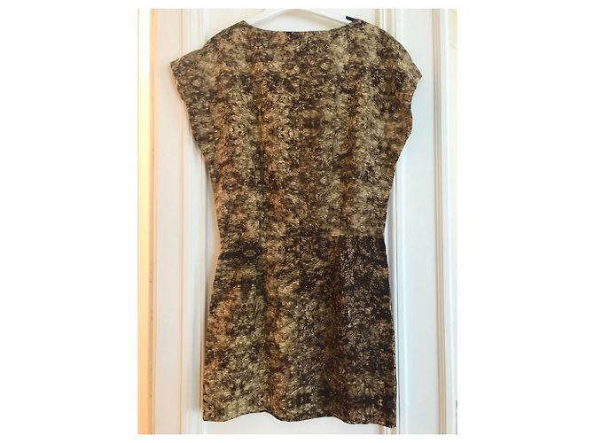 Vestido de seda American Retro Bronze Bronce - vista 4