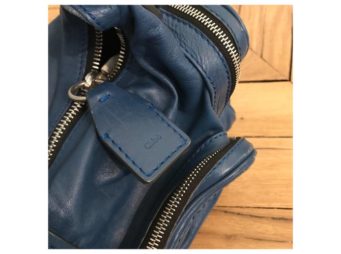 Borsa a tracolla Chloé in pelle blu - vista 2