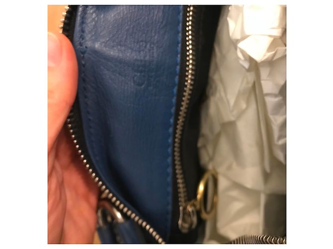 Borsa a tracolla Chloé in pelle blu - vista 6