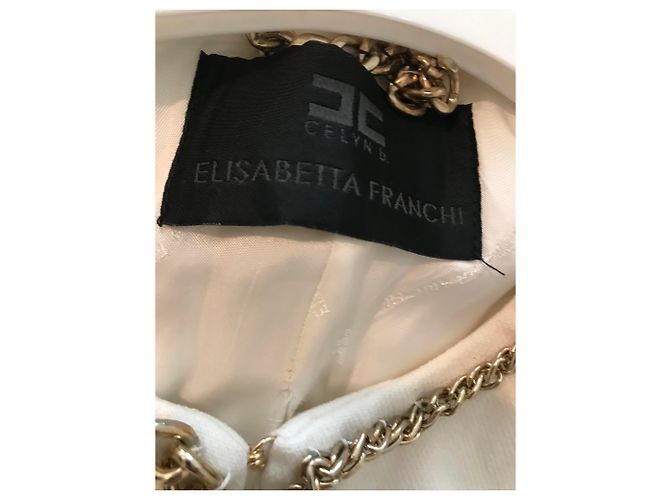 Elisabetta Franchi Kurze Jacke Weiß Metallic Metallisch - Ansicht 4