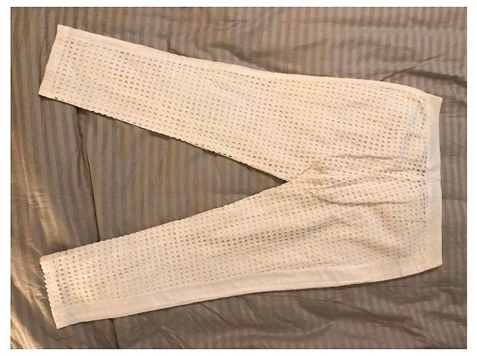 Autre Marque Ziemlich perforierte Hose Weiß - Ansicht 4