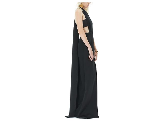 Solace London Schwarzes Abendkleid mit Cut-outs und Schlitz - Ansicht 2