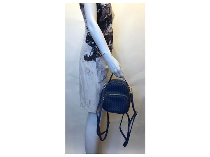 Autre Marque Blue braided leather mini backpack - view 11