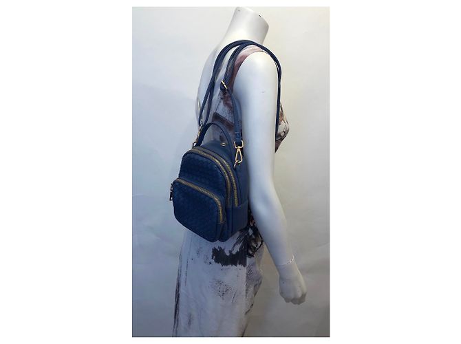 Autre Marque Blue braided leather mini backpack - view 12