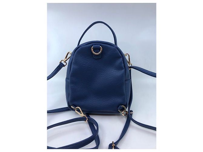 Autre Marque Blue braided leather mini backpack - view 4
