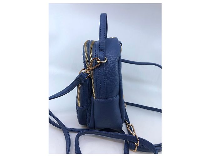 Autre Marque Blue braided leather mini backpack - view 5