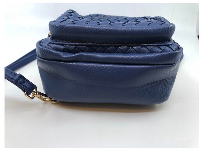 Autre Marque Blue braided leather mini backpack - view 6