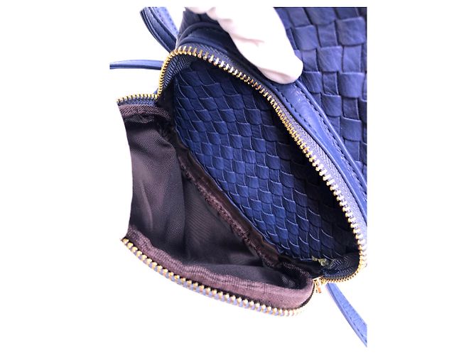 Autre Marque Blue braided leather mini backpack - view 9