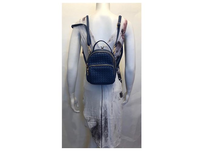 Autre Marque Blue braided leather mini backpack - view 10