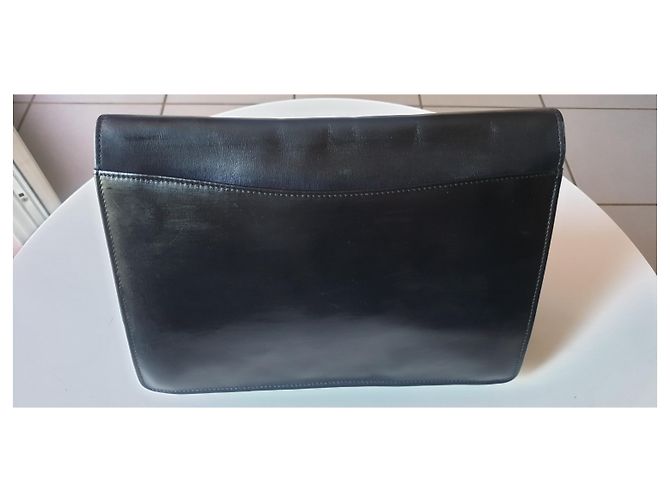 Clutch Céline Sellerie in pelle nera Nero - vista 10