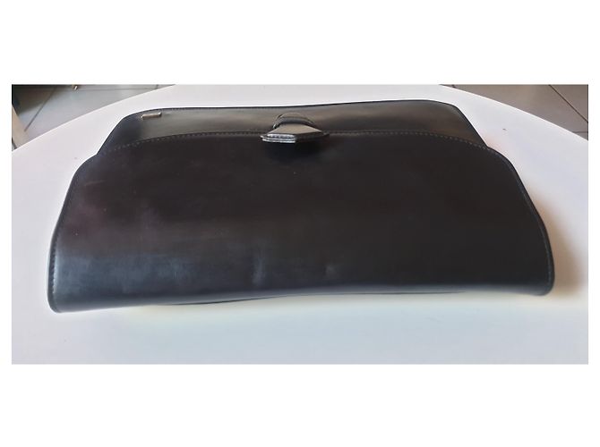 Clutch Céline Sellerie in pelle nera Nero - vista 6
