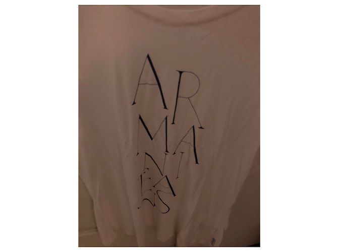 Armani Jeans T-Shirt in Eggshell aus Viskose Aus weiß - Ansicht 4
