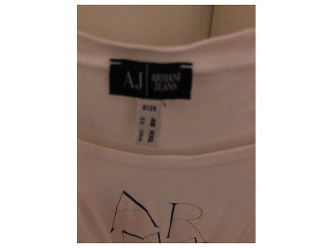 Armani Jeans T-Shirt in Eggshell aus Viskose Aus weiß - Ansicht 5