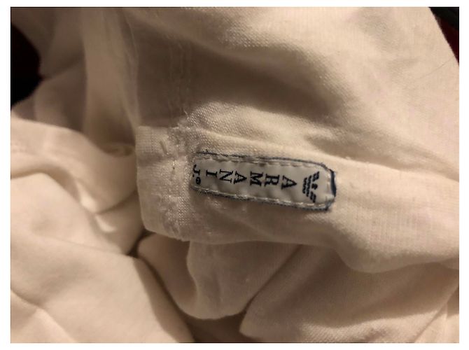 Armani Jeans T-Shirt in Eggshell aus Viskose Aus weiß - Ansicht 6