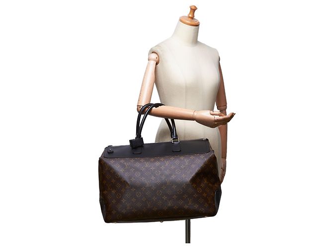 Louis Vuitton Brown Monogram Macassar Neo Greenwich Marrone Nero - vista 9