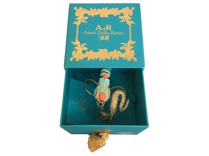 Anna Dello Russo pour H & M Pulsera de serpiente Negro Dorado Coral Turquesa - vista 3