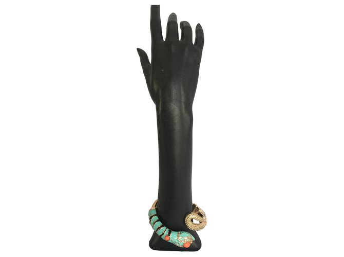 Anna Dello Russo pour H & M Pulsera de serpiente Negro Dorado Coral Turquesa - vista 5
