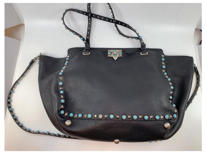 Valentino Garavani Rockstud Rolling Tote Nero - vista 7