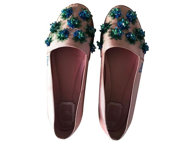 Alpargatas Dior Rosa de Tela Talla 40 - vista 2