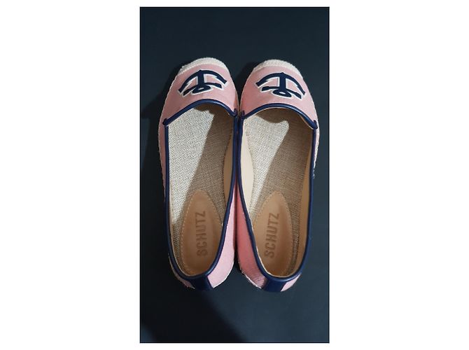 Espadrillas Schutz Rosa e Blu in Pelle e Tessuto - vista 5