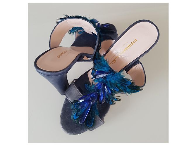 Autre Marque PARALELE Mules abrir tacones altos. Azul marino - vista 2