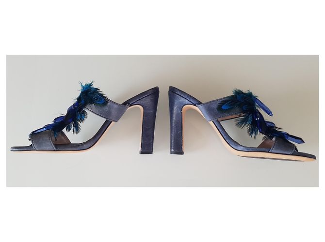 Autre Marque PARALELE Mules abrir tacones altos. Azul marino - vista 3