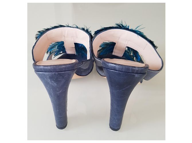 Autre Marque PARALELE Mules abrir tacones altos. Azul marino - vista 4