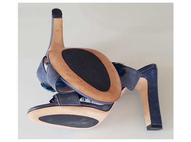 Autre Marque PARALELE Mules abrir tacones altos. Azul marino - vista 5