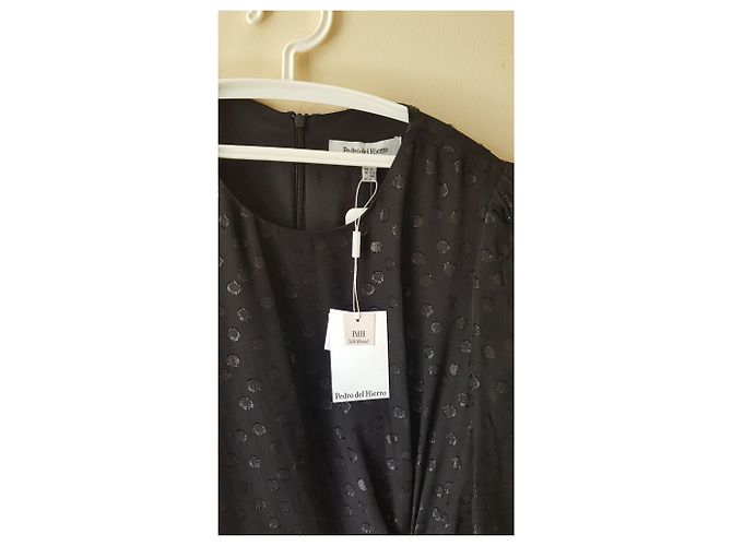 Autre Marque Pedro Del Hierro Seidenkleid Schwarz - Ansicht 3