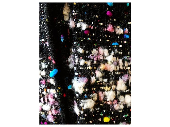 Giacca Chanel Supermarket Collection in tweed nero - vista 2