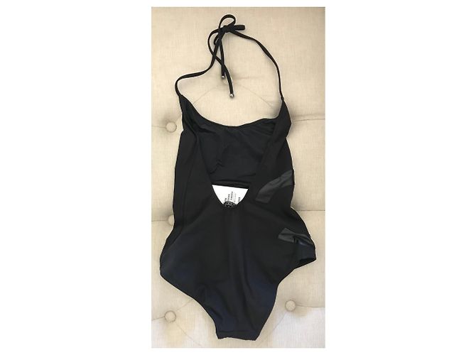 CHANEL Coco Beach Black CC Logo Costume intero 34 Nero - vista 2