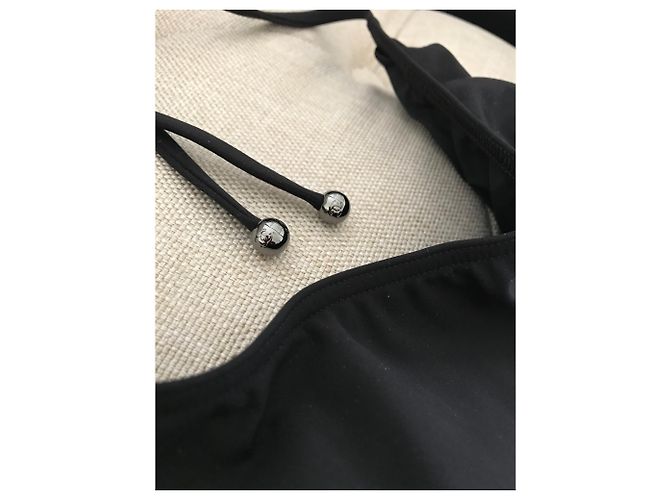 CHANEL Coco Beach Black CC Logo Costume intero 34 Nero - vista 4