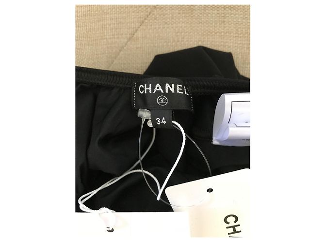 CHANEL Coco Beach Black CC Logo Costume intero 34 Nero - vista 7