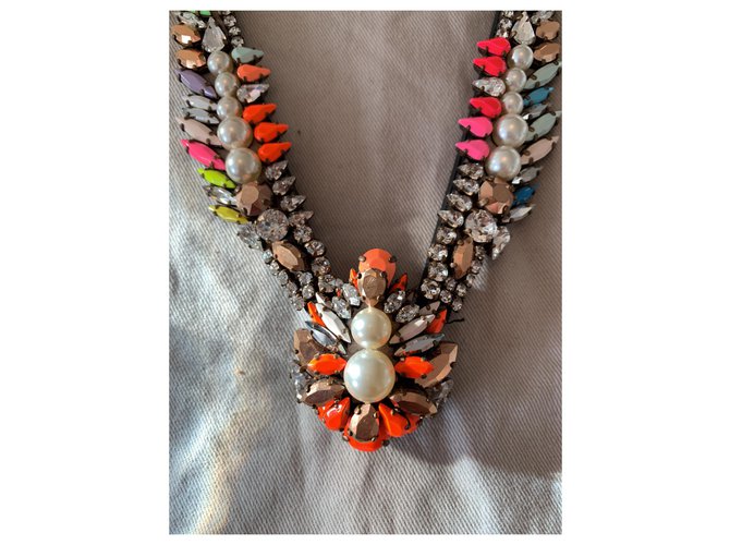 Nuova collana shourouk in perle e strass multicolor. Multicolore - vista 2