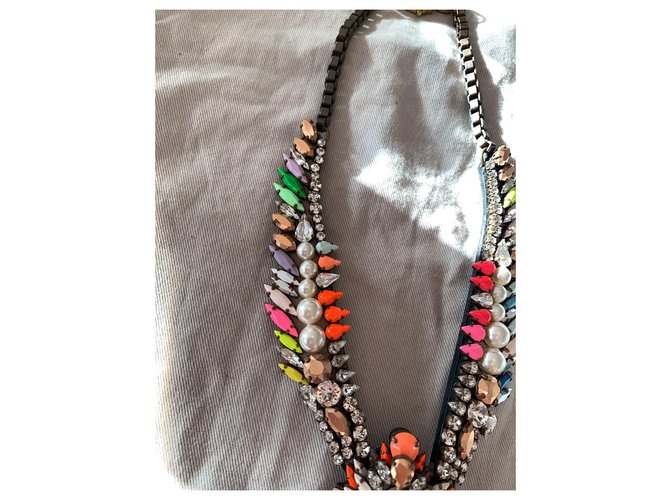 Nuova collana shourouk in perle e strass multicolor. Multicolore - vista 4