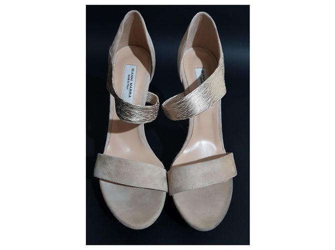 Sandali Gianni Marra in camoscio e pelle ecru oro Multicolore - vista 3
