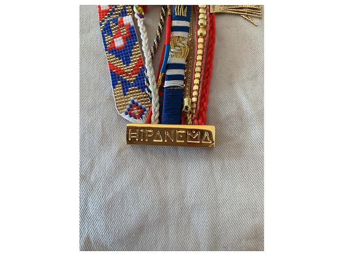 Braccialetto hipanema nuovo blu, rosso e oro, Chiusura d'oro - vista 3