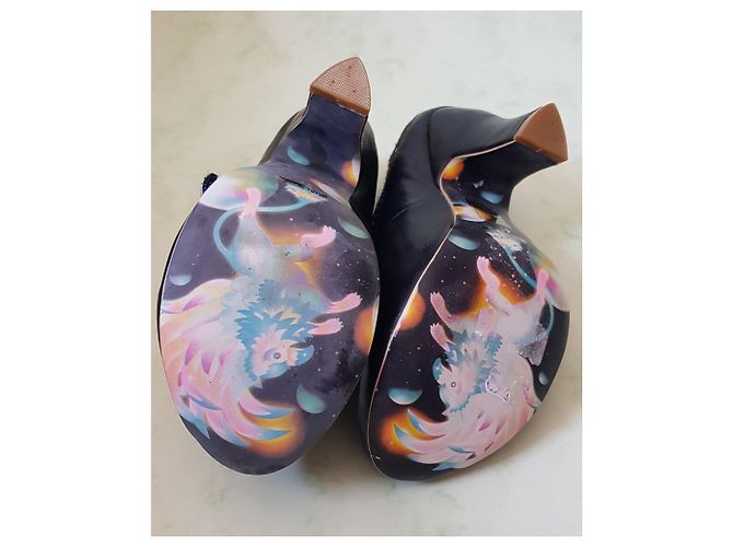 Autre Marque Tacchi Irregular Choice in Pelle e Pony Hair Multicolore - vista 7