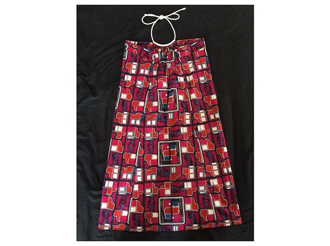 Vestido de verano Hermès de algodón con estampado abstracto espalda descubierta Multicolor - vista 5
