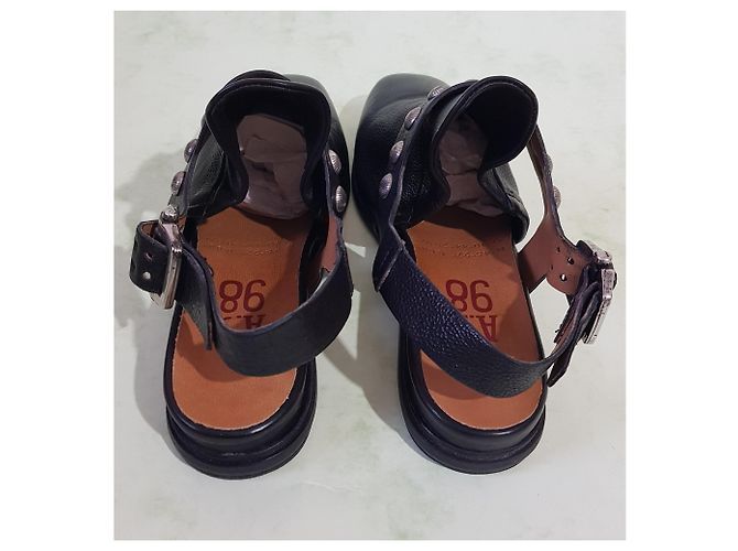 Autre Marque Sandali A.S.98 in pelle nera Nero - vista 5