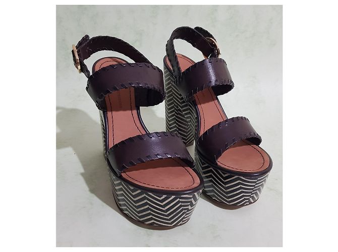 Sandálias Diane Von Furstenberg de couro marrom multicoloridas Multicor - vista 2
