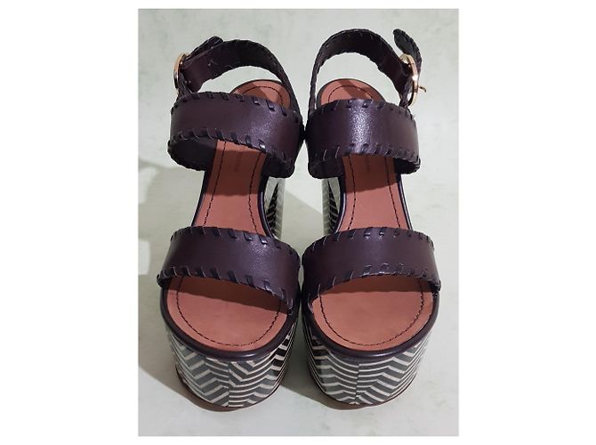 Sandálias Diane Von Furstenberg de couro marrom multicoloridas Multicor - vista 4
