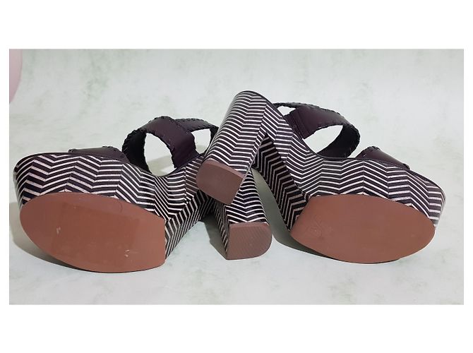 Sandálias Diane Von Furstenberg de couro marrom multicoloridas Multicor - vista 6