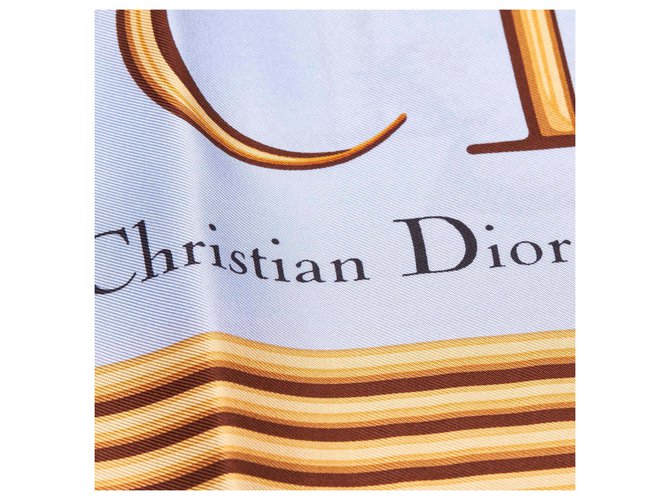 Dior Blue Printed Silk Scarf Multiple colors Navy blue Cloth ref.137731 ...