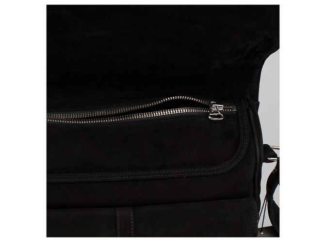 Balmain Leo Borsa a tracolla in scamosciato nero e cristalli Swarovski - vista 12