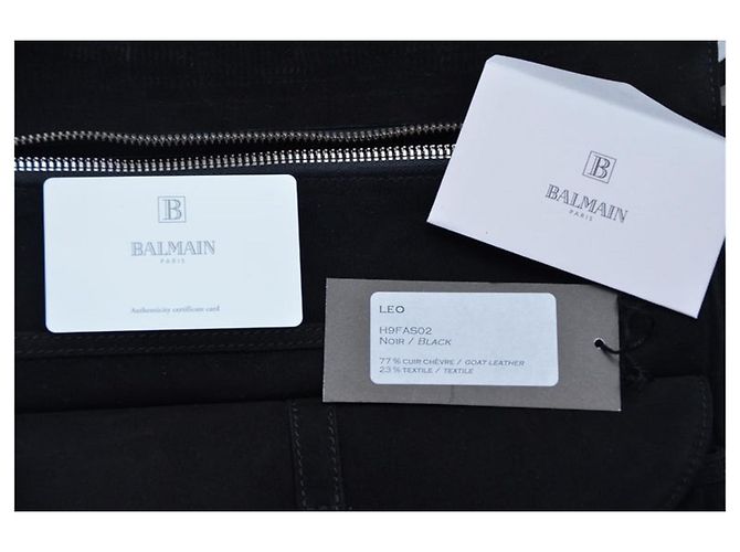 Balmain Leo Borsa a tracolla in scamosciato nero e cristalli Swarovski - vista 6