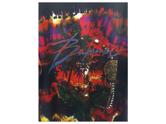 Camiseta de palmera de la marca de diseño Balmain. Multicolor - vista 3
