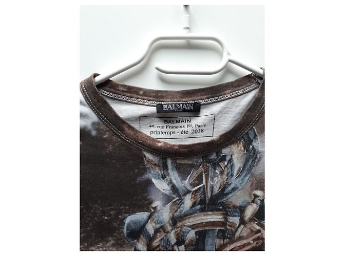 T-shirt âncora e bandeira da marca de designer Balmain. Multicor - vista 5